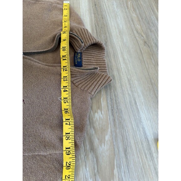 Vintage Vintage Polo Ralph Lauren Beige 1/3 Zip Knitted Sweater- Large - Picture 8 of 10